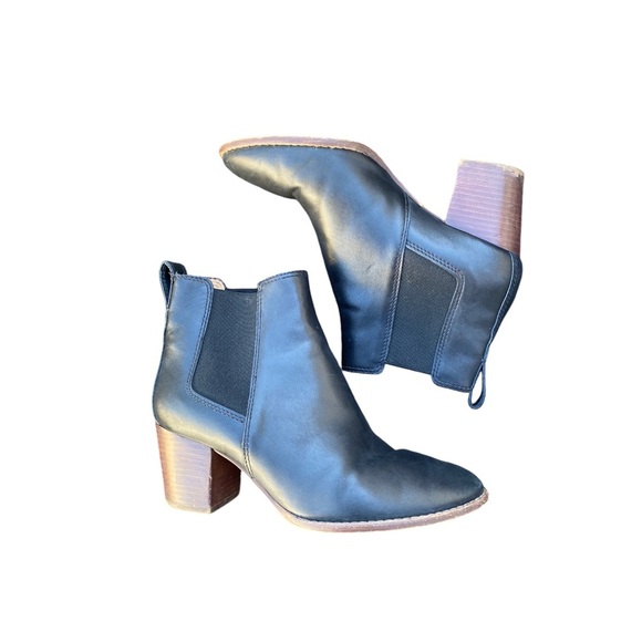 Madewell Black leather the Regan heeled boot size 7.5 - Picture 1 of 7